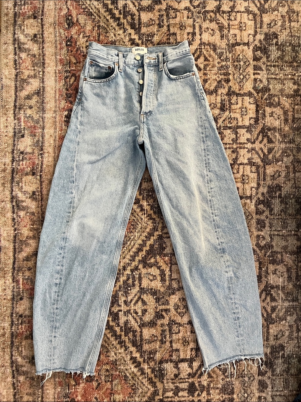 Agolde Luna Barrel Leg High Rise Jeans Void